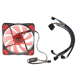 4Pin LED 120mm Cooling Fan+ 1 to 4-4Pin Fan Splitter Power for PC Case CPU