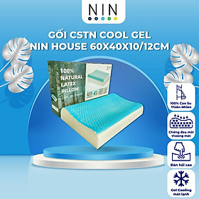 Mua  ĐA CÔNG NĂNG  Gối cao su thiên nhiên Cool Gel NIN House 60x40x10/12cm chống đau mỏi cổ vai gáy  làm mát  công thái học
