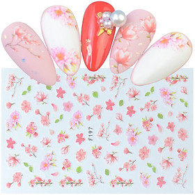 Combo 10 miếng Decal dán móng tay hoa 3D 0982