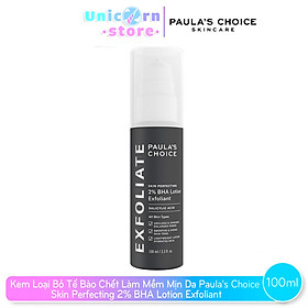 Lotion Loại Bỏ Tế Bào Chết Làm Mềm Mịn Da Chứa 2% BHA Paula's Choice Skin Perfecting 2% BHA Lotion Exfoliant 100ml