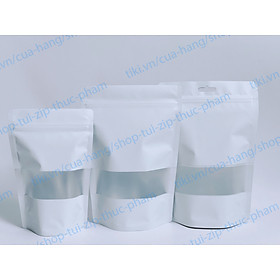 Mua 0.5kg túi zip màu trắng sữa có cửa sổ - Túi zip đáy đứng - Túi đựng thực phẩm bánh kẹo - size