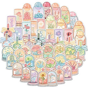 Sticker hoa thủy tinh pastel anime trang trí mũ bảo hiểm, guitar, ukulele, điện thoại, sổ tay, laptop - mẫu S5