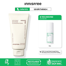 Sữa rửa mặt se khít lỗ chân lông innisfree Volcanic Pore BHA Cleansing Foam 150g