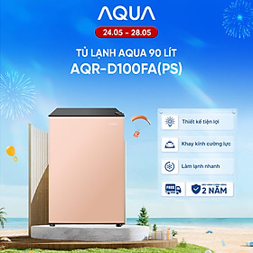 [SẢN PHẨM MỚI 2025] Tủ lạnh mini Aqua 90 lít AQR-D100FA(PS) - Màu hồng nhạt - Freeship toàn quốc - Có hỗ trợ đổi qua be - Hàng chính hãng