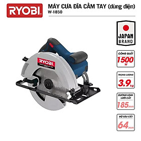 Máy cưa đĩa cầm tay điện 1500W RYOBI KYOCERA - W-1850 Kèm Linh kiện khác -