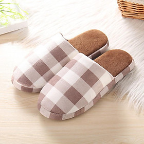 Dép lông mang trong nhà hình caro êm chân cho chị em - Shop trẻ thơ NK