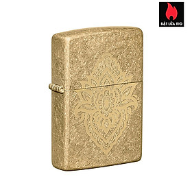 Bật Lửa Zippo 49798 – Zippo Henna Tattoo Design Tumbled Brass