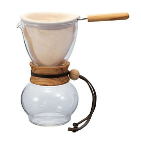 BÌNH PHA CÀ PHÊ BẰNG VẢI LỌC HARIO DRIP POT WOOD NECK OLIVE WOOD DPW-1-OV