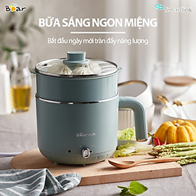 Nồi Nấu Điện Đa Năng Bear DRG-D12M5 1.2L,Nấu Hấp cùng lúc - Hàng chính hãng