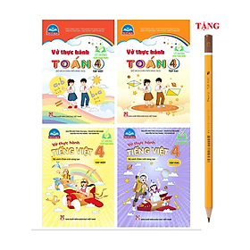 Sách - Combo 4 cuốn Vở thực hành Toán + Tiếng Việt 4 tập 1+2 (Bộ sách Chân trời sáng tạo)