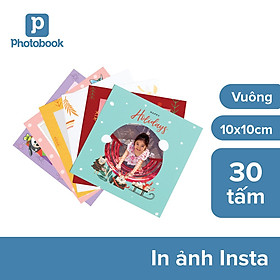 [E-voucher] Combo 30 tấm ảnh insta 4" x 4" (10cm x 10cm) in theo yêu cầu cá nhân - Thiết kế trên Web