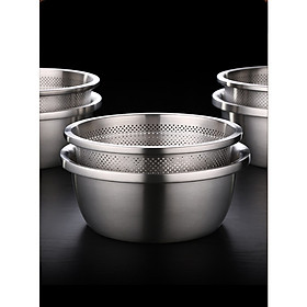 Mua Bộ Thau Rổ Inox 304  - Rổ 22cm + Thau 24cm 2.7 lít