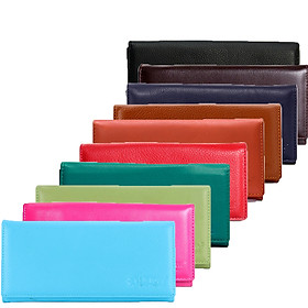 HJ3119-20-21-22-23-31-35-56-61-66 - Bóp nữ da thật cao cấp Huy Hoàng 2 gấp màu da, đen, đỏ, hồng, nâu, xanh đậm, cam, xanh lá cây, xanh biển, xanh lá