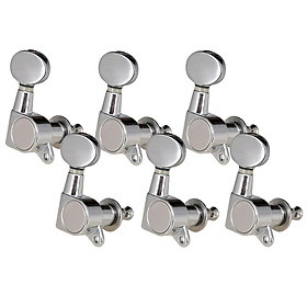 6X Guitar Sealed Tuners Tuning Pegs for Acoustic Folk Guitar Part 6R Silver