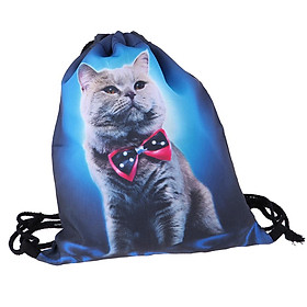 3D Animals Print Drawstring Beach Swimming Bag Sports Gym Travel Backpack for Adults Children