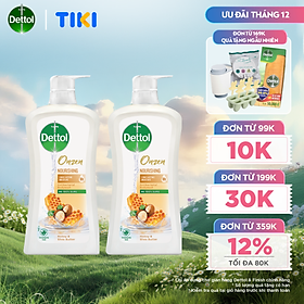 Combo 2 chai sữa tắm Dettol Onzen mật ong kháng khuẩn và dưỡng thể - chai 950G