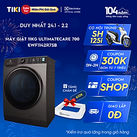 Mua  Free Giao lắp  Máy giặt cửa trước Electrolux 11kg EWF1142R7SB - Giặt sạch 49 loại vết bẩn  diệt khuẩn 99.9% bằng hơi nước  kết nối Wifi  tư vấn chăm sóc quần áo  Hàng chính hãng 