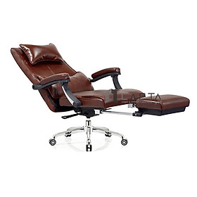 Ghế làm việc có gác chân nệm da màu đen CR4103-P Nội thất Capta