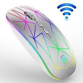 RGB Chuột Không Dây Máy Tính Bluetooth Sạc Chuột Wirelesss Im Lặng Mause LED Backlit Chuột Cho Laptop Ipad - one