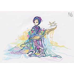 Tranh in treo tường nghệ thuật tác phẩm "Nghệ Nhân Cao Nguyên" - Tranh treo tường trang trí phòng ngủ, phòng khách, trang trí góc làm việc, học tập