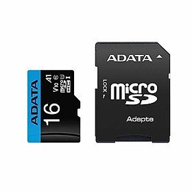 Thẻ nhớ ADATA Micro SD 16GB A1 U1 C10 V10 Thẻ TF tốc độ cao Hỗ trợ quay video HD 1080P giám sát tại nhà bằng camera hành trình -Màu xanh dương-Size