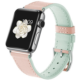 Hình ảnh Dây Da Pink And Green cho Apple Watch Series 1/2/3/4/5