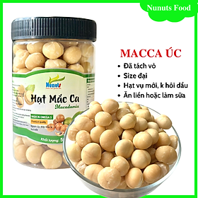 Hạt macca Úc đã tách vỏ (loại 1 nguyên hạt), sấy giòn ăn liền hoặc làm sữa Nunuts ( nhân macca)