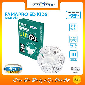 [CHÍNH HÃNG] Khẩu trang y tế trẻ em quai vải Famapro 5D Mask Kid - Bé Dưới 10 Tuổi [ HỘP