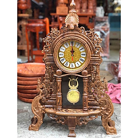 Mua Đồng hồ để bàn gỗ mun đuôi công hàng hoàn thiện cao cấp