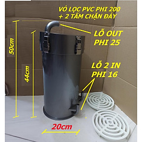 Lọc thùng chế phi 200 bơm marine 2500 lít/h điều chỉnh 100 cấp độ - lọc pvc cao cấp- máy lọc hồ cá thủy sinh-shopleo