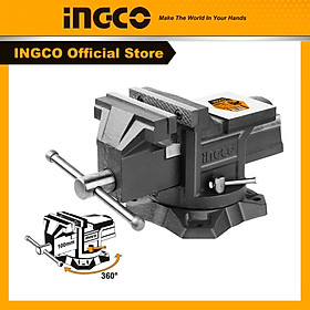 Ê tô kẹp bàn mini INGCO HBV084 4 inch 100mm trọng lượng 6.7kg, lực kẹp tối đa 1300 KG