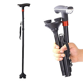 Folding Walking Cane for Men and Women, Adjustable Collapsible Cane for Elderly, Lightweight and Protable Walking Stick with Non-Slip Grip Handle