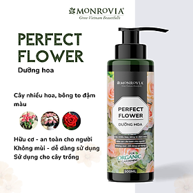 Phân bón hữu cơ DƯỠNG HOA MONROVIA pha sẵn, giúp đẩy nụ, hoa to đậm, vươn cao dành cho hoa hồng, hoa lan dung tích 500ml