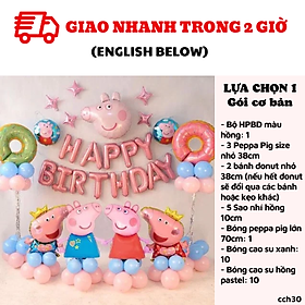 Combo trang trí sinh nhật cho bé birthday Peppa Pig CCH30