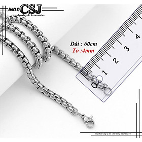 Dây chuyền inox nam kiểu bông dừa khít 4mm đẹp, không đen, không gỉ, chuẩn thời trang