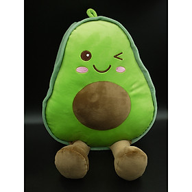 Trái Bơ Nhồi Bông Siêu Cute 38 cm (Tặng kèm móc khóa da bò thật màu ngẫu nhiên) BA00141