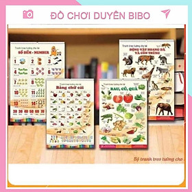 Mua Bộ tranh học cho bé 14 chủ đề phát triển trí tuệ trí thông minh dạng tranh treo tường cho bé học Duyên Bibo