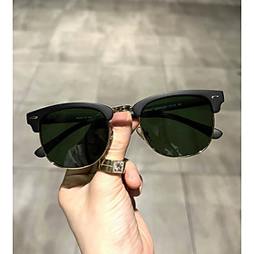 Kính râm, Kính mát dáng CLubmaster nửa viền Mắt kính thủy tinh chống vỡ cao cấp