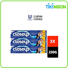 Combo 3 Kem đánh răng dạng gel giúp sạch khuẩn Closeup Thơm Mát Bất Tận