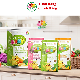 1 Hộp Bột Ăn Dặm Rau Củ Quả Min Min Baby - Bột Ăn Dặm Cho Bé Ăn Ngon _ Tăng Cân Tốt _ 1 Hộp Tích Hợp 3 Gói Với 3 Vị Rau Củ Quả