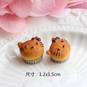 *HN* Charm mô hình bánh cupcake, bánh Pizza, bánh quy trang trí nhà búp bê, vỏ điện thoại, DIY