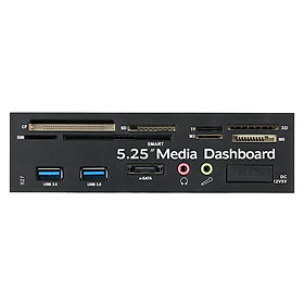 Đầu Đọc Thẻ Nhớ PC Đa Năng 5.25’’ Media Dành Cho SD/ MS/ CF/ TF/ M2/ MMC (USB 3.0 Hub/Cổng eSATA)