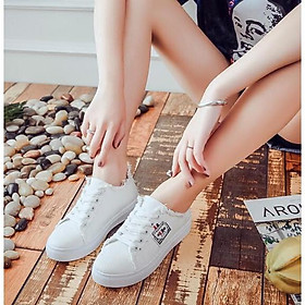 Giày sneaker vải bố cổ thấp phong cách Hàn Quốc cho nữ