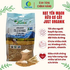 Yến mạch hữu cơ cắt nhỏ nấu cháo cho bé Ăn Dặm Làm Bánh Just Organik 500g