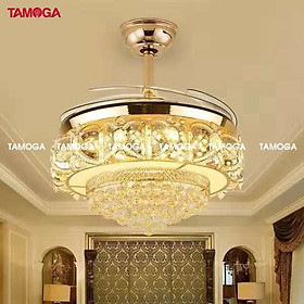 Mua Đèn quạt trần chùm pha lê TAMOGA RIWAN 8048+ tặng kèm khiển
