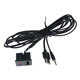 3.5mm Jack Aux and USB Input Extension Cable Connector Universal for Cars