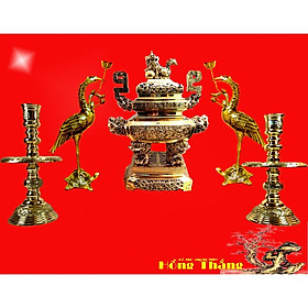Mua Bộ ngũ sự đỉnh đồng lư hương vuông cỡ số 3VT