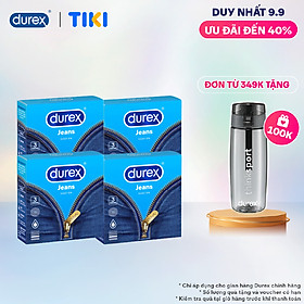 Bộ 4 Bao Cao Su Durex Jeans - Hộp 3 Bao 