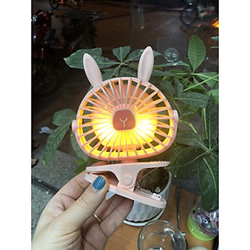 Quạt điều hòa mini 2 trong 1 cầm tay, KẸP BÀN tích điện có đèn, cổng sạc USB đa năng mang học, đi làm, du lịch MÃ QMN05