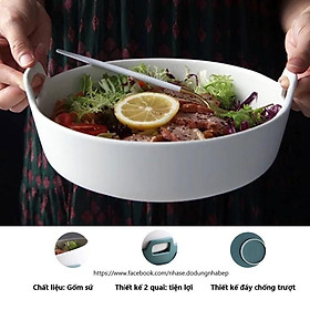 Bát gốm sứ 2 tai trộn salat phong cách Châu Âu
